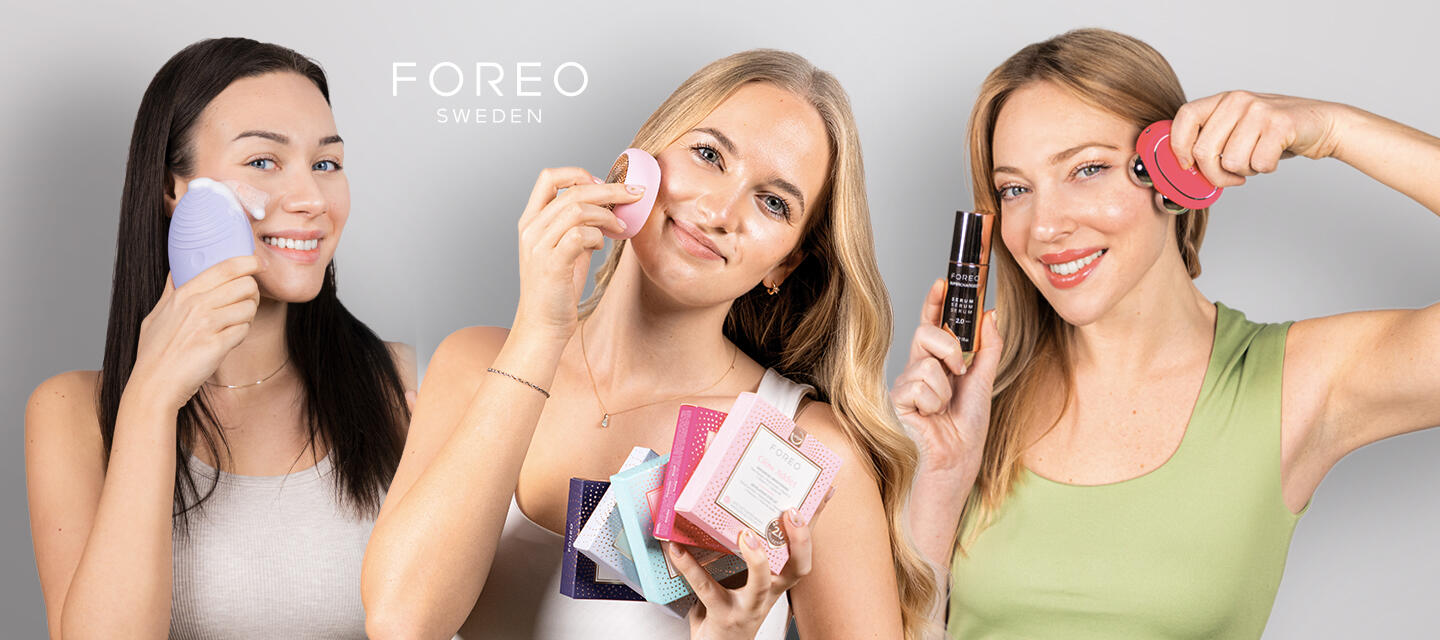 FOREO January sale, 3 gorgeous women with FOREO products